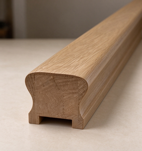 Tapa de extremo para barandilla de escalera de madera maciza, Roble Natural, Fijación a pared tradicional, Balaustrada, Renovación de interiores del hogar, Personalizado para interiores - Product Image 5