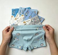 Caleçons Boxers en Coton pour Tout-Petits Garçons, Motif Avion Adorable, Doux, Respirant, Écologique, Anti-Bactérien, Thermique, Sous-vêtements Élastiques pour Enfants