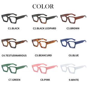 2023 nouveau pas cher Vintage surdimensionné carré métal cadre lunettes Anti lumière bleue filtre ordinateur acétate lunettes unisexe pour hommes 2022 - Product Image 6
