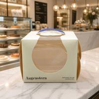 Boîte à gâteau carrée en gros, personnalisée, en carton imprimé avec fenêtre transparente pour gâteaux, desserts et fournitures de boulangerie
