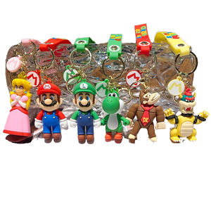 Dibujos animados 3D PVC Anime para Super <span class=keywords><strong>Mario</strong></span> <span class=keywords><strong>Bros</strong></span> mosquetón llavero personalizado silicona hongo Luigi Yoshi llavero regalo promocional - Product Image 4