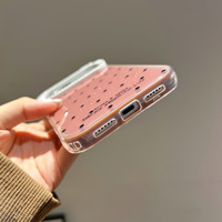 Coque de téléphone antichoc 2-en-1 en TPU à pois pailletés motif dessin animé pour 11 Pro Max/12/13 avec cadre de protection de l'appareil photo