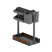 ARTSTEEL Panier à épices coulissant moderne en aluminium écologique à 2 niveaux, organisateur de condiments pour armoire de cuisine