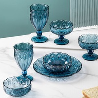 Hxglass – Tasses en verre bleu nuage pour eau, thé, lait, café, avec paille, isolation thermique, surface gaufrée, coffrets cadeaux de luxe pour femmes