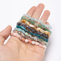 6-8mm énergie de guérison Reiki irrégulière Tumble pépite puces pierre Bracelet Yoga puissance pierre précieuse Stretch Bracelet en cristal naturel