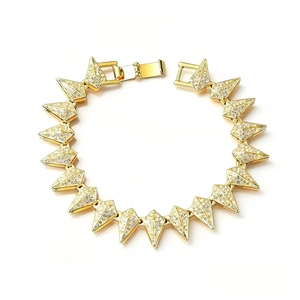 Hot Selling Popular Personalized Alloy Gold Silver Plated Geometric Bracelet Hiphop Simple Versatile <b>Men</b> Chain Bracelets Jewelry - Product Image 3