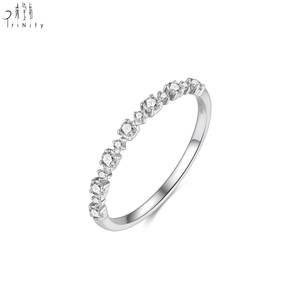 Anillo de Media Eternidad de Diseño Moderno y Popular, Joyería Fina de Oro Sólido de 18K con Diamantes Naturales Reales, Anillo Apilable para Regalo de Pareja - Product Image 5