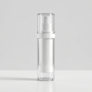 Flacon pompe sans air de luxe personnalisé, contenant cosmétique transparent haut de gamme pour sérum, lotion, soins de la peau, <span class=keywords><strong>spa</strong></span>, marque de beauté, OEM, ODM, emballage de marque - Product Image 1