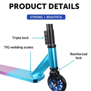 Stunt Scooters <span class=keywords><strong>Freestyle</strong></span> <span class=keywords><strong>Deck</strong></span> <span class=keywords><strong>de</strong></span> haute qualité avec 2 roues en Pu Kick Stunt Scooters pour adolescents et adultes - Product Image 4