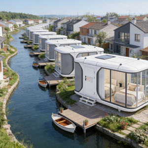 Maison conteneur mobile préfabriquée en acier, design moderne pour hôtel, villa, complexe hôtelier ou bureau, avec mobilier et cuisine inclus - Product Image 2