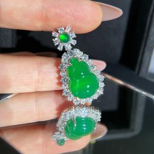 S925 Pure Silver <b>Green</b> Eyed Little Spirit Snake <b>Necklace</b> with Exquisite Chinese Zodiac Design Unique Diamond <b>Pendants</b> & Charms - Product Image 3