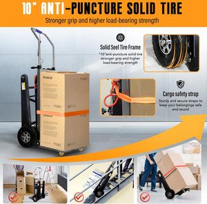 Truk tangan Dolly memanjat tangga elektrik dengan rel karet kereta bergerak tugas berat - Product Image 6