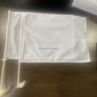 Drapeau de voiture personnalisé avec logo, impression numérique double face par sublimation, blanc vierge, avec support de mât pour fenêtre de voiture