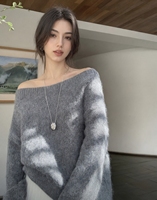 Pull luxueux et doux à épaules dénudées |   Pull en tricot surdimensionné et moelleux, élégant et décontracté pour elle
