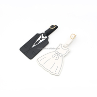 Étiquettes personnalisées en cuir noir pour sacs, valises, bagages, cadeaux de mariage, vente en gros