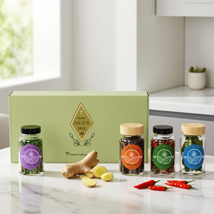 120ml Rỗng gia vị thảo mộc container mới gia vị gia vị chai nhỏ gia vị chai với nắp tre cho muối đường hạt tiêu - Product Image 1