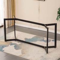Support de pied de table en bois massif, en fer forgé usiné CNC, métal sur mesure pour bureaux informatiques et de conférence - Design moderne et épuré