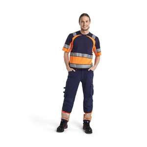 Blaklader-199316428953C64 Hi-Vis 4-Way-stretch กางเกงสีกรมท่า/ส้ม-EAN 7330509838204 HI-VIS Workwear - Product Image 4