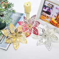 Weihnachtsdekoration Goldgeprägte PE-Materialien Künstliche Weihnachtsblumen Weihnachtsbaum-Kranz Europäischer Stil DIY-Ornamente