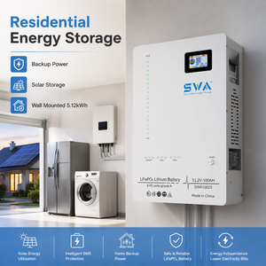 5.12kWh Duvara Monte Edilen LiFePO4 Güneş Enerjisi Bataryası 51.2V 100Ah Konut Enerji Depolaması ve Yedek Güç için - Product Image 2