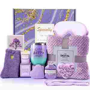 Set Regalo per <span class=keywords><strong>Donna</strong></span> con Calzini Viola, Set da Bagno e Spa con Coperta in Confezione Regalo - Product Image 5