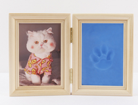 Cadre photo imprimé de pattes pour animaux de compagnie Kit de fabrication d'empreintes de pattes et affichage de photos pour chats et chiens Pawprint Memorial Gift for Pet Owner