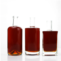 Botellas de ron de brandy transparente de gama alta 500ml 700ml 750ml Fabricante de botellas de vidrio de licor