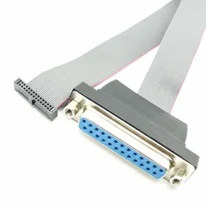 Плоский серый ленточный кабель DB25 25pin к IDC 26PIN 1,27 мм 30AWG