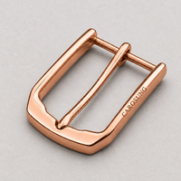 Boucle à ardillon en or rose brillant massif Carosung pour ceinture en cuir de vachette haut de gamme