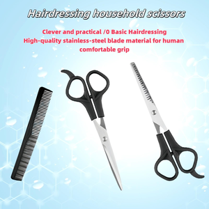 Ciseaux de toilettage professionnels pour animaux de compagnie en acier inoxydable, ciseaux pour chiens à pointes arrondies, pour poils longs, courts, épais, crépus ou bouclés, en plastique - Product Image 5