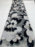 NI.AI Magnifique dentelle perlée en velours, broderie africaine, dentelle perlée en filet, matériaux pour robes de mariée et de soirée