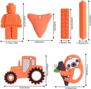 Paquete de 6 Mordedores de Silicona Sensoriales <span class=keywords><strong>para</strong></span> Bebés, Collar de Dentición de Silicona, Juguete <span class=keywords><strong>para</strong></span> Masticar <span class=keywords><strong>para</strong></span> Niños - Product Image 5