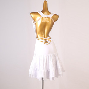 Costumi Professionali per Esibizioni di Danza da Sala, Abito da Competizione di Danza Latina con Frange per Esami Artistici - Product Image 4