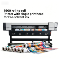Impresora Eco-Solvente Roll-to-Roll Económica de 1800-1900mm con Cabezal de Impresión Único Automático para Impresión Publicitaria en Blanco