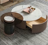 Vente chaude Contemporain Nordique Moderne Métal Verre Table Basse Haut-Bas Combinaison Écologique Facile Assemblage pour Salon