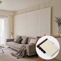 Panneau mural 3D rainuré en WPC imperméable moderne, revêtement acoustique en placage de bois, lambris décoratif intérieur pour hôtel, fond de télévision, maison