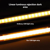 CCT Strip COB tembaga fleksibel 608LED/M, Strip COB warna ganda temperatur 8mm/10mm 14W/M 12V/24V IP20 lanskap Ra90