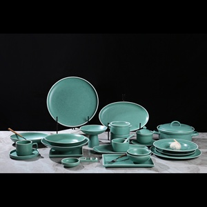 2025 nuovo Set di stoviglie in ceramica verde All - in - <span class=keywords><strong>One</strong></span> squisito, consistenza liscia, ideale per cene in famiglia e al ristorante - Product Image 1