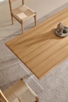 Knock Down Packs Esszimmer Esstisch Rechteck Massivholz Log Wood Tisch mit transparenten Acryl beinen Schnelle Montage