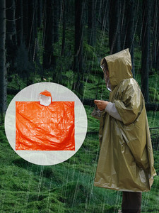 Emergency Raincoat Waterproof Rainwear <b>Blanket</b> Survival Camping Equipment Cold Insulation Rainwear Camping Equipment - Product Image 6