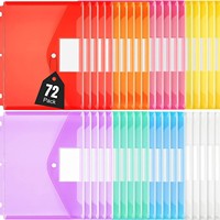 Carpeta de Anillas Transparente de Tamaño A4/Carta, con Cierre de Botón a Presión, Carpeta de Archivo Impermeable con Bolsillo para Etiquetas