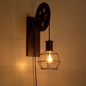 Großhandel Rad-Design Loft Retro Wandleuchten Klassische Einzigartige Industrielle Vintage Holz-Wandlampe für Restaurants und Bars - Product Image 5