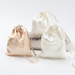 Personalized Single <b>String</b> Silk Satin Jewelry Bag Luxury Drawstring Gift Silk Dust Cosmetic Packaging Bag - Product Image 1