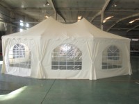 Carpa Pagoda Portátil de Doble Techo, Lona Impermeable de 240 g/m², Estructura Resistente con Tubos de Acero de 38 mm, Carpa para Bodas con Ventanas Laterales