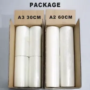 Filme de transferência de calor AQM DTF, atacado de fábrica, folhas PET de 0,065 USD/PCS/Rolo de papel DTF transparente fosco 75/100um de espessura