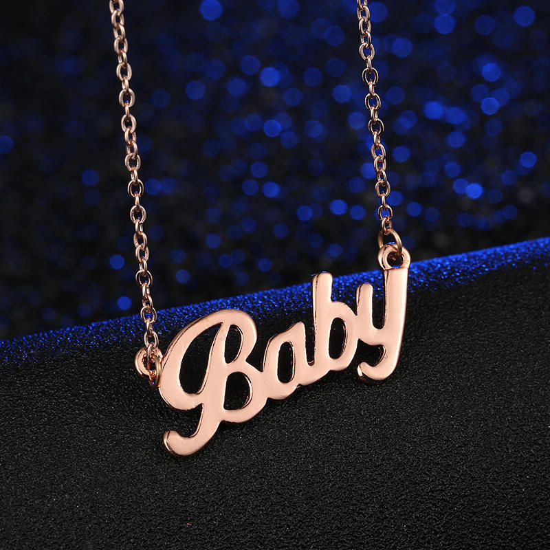SC Popular Hip Hop Stainless Steel Necklace Fashion Gold Silver