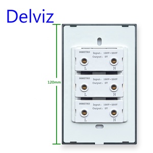 Delviz Brazil Standard Power Port,3A3C Dual Interface <strong>Output</strong>,120mm*72mm Crystal Glass Panel,Type C 18W Fast Charging Wall Socket - Product Image 2