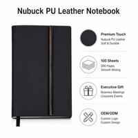 Libreta de Cuero PU Nubuck Premium A5 con Logotipo Personalizado, 100 Hojas, Diario Ejecutivo, Set de Regalo con Bolígrafo