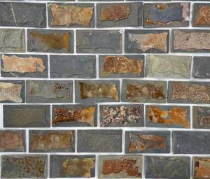 Revêtement mural en <span class=keywords><strong>pierre</strong></span> naturelle <span class=keywords><strong>de</strong></span> schiste rouillé à faible coût pour l'<span class=keywords><strong>extérieur</strong></span> et l'intérieur - Product Image 1