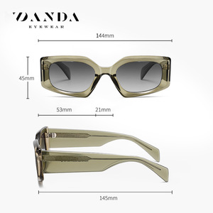 Lunettes de soleil polarisées rectangulaires DANDA S26116 UV400 unisexe, protection solaire tendance - Product Image 2